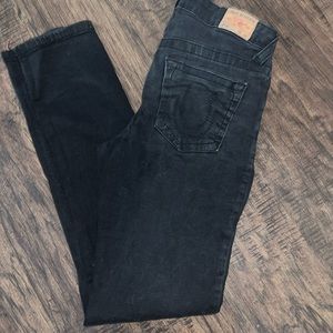True religion jeans/ girls, black denim/size 14/ Rocco stretch relaxed skinny